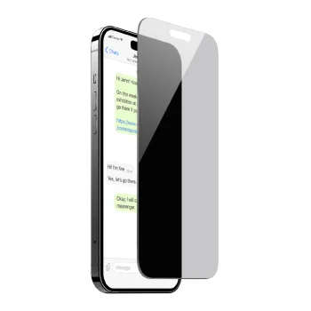 Puro Privacy apsauginis stiklas iPhone 16 / iPhone 15, 9H privatumo filtras
