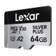 Atminties kortelė Lexar High-Performance Silver Plus microSDXC 64GB su adapteriu (LMSSIPL064G-BNANG)