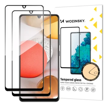 Wozinsky apsauginis stiklas Samsung Galaxy A42 5G, Full Glue 9H su rėmeliu, 2 vnt., juodas