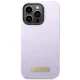 Guess iPhone 14 Pro Case Silicone Logo Plate MagSafe, Purple