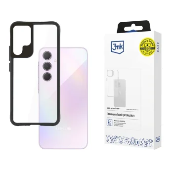 „3mk Satin Armor Case+“ dėklas „Samsung Galaxy A35 5G“, skaidrus / juodas