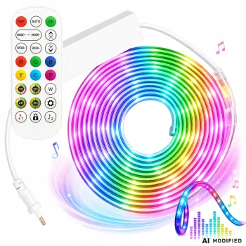 5m RGB Neon LED Strip Light with App and Remote Control