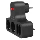 Maclean MCE224 G Elektrinis skirstytuvas su jungikliu, 4 lizdai, Juodas