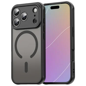 Dėklas iPhone 18 Pro / 17 Pro magnetinis matinis, juodas