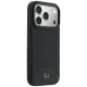 Mercedes Leather Wood Effect Curve MagSafe dėklas, skirtas iPhone 17 Pro Max, juodas