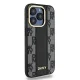 DKNY Leather Checkered Mono MagSafe dėklas iPhone 15 Pro Max telefonui, juodas