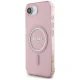 Guess IML Glitter Circle MagSafe dėklas iPhone 16e, rožinis
