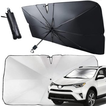 Car Windshield Sunshade Umbrella, UV Protection, Black
