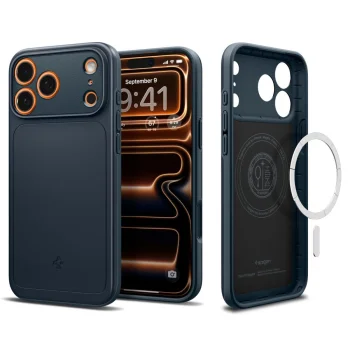 Spigen Thin Fit Mag dėklas, skirtas iPhone 17 Pro Max (Metal Slate)