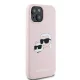Karl Lagerfeld Silicone Karl & Choupette MagSafe dėklas iPhone 15 (6.1\"), rožinis