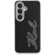 Karl Lagerfeld Grained Signature Metal Resin Logo Case for Samsung Galaxy S26 - Black