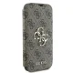 Atverčiamas dėklas Guess 4G Metal Logo, skirtas iPhone 16 Plus, rudas