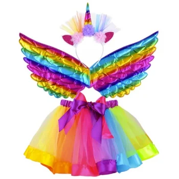 Kruzzel 00022962 Kids Unicorn Costume, Rainbow
