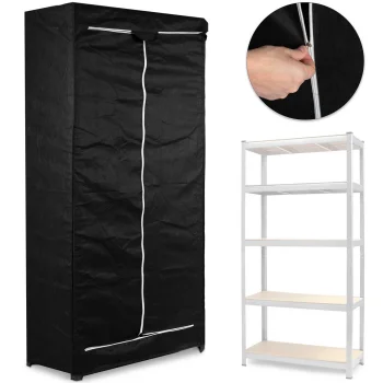 Massido Protective Shelving Unit Cover 180x90x40 cm, Black