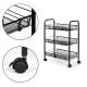 ModernHome 3-Tier Metal Utility Cart on Wheels for Storage, Black