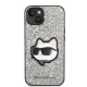 Karl Lagerfeld dėklas iPhone 14 telefonui Glitter Choupette, sidabrinis