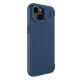 Atverčiamas dėklas Nillkin Qin Cloth Pro Case skirtas iPhone 14 Plus su kameros dangteliu, mėlynas