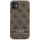 Guess dėklas iPhone 11 / XR, 4G Stripe, rudas