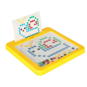 Montessori magnetinė mozaikos lenta, geltona, 26 x 26 cm