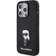 Karl Lagerfeld iPhone 15 Pro dėklas Glitter Ikonik Metal Logo, juodas