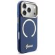 Dėklas Guess IML Script Metal MagSafe skirtas iPhone 17 Pro, Mėlynas