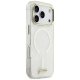 Guess IML Shell Script Metal MagSafe Dėklas iPhone 17 Pro Max, Baltas