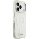 Guess IML Shell Script Metal MagSafe Dėklas iPhone 17 Pro Max, Baltas