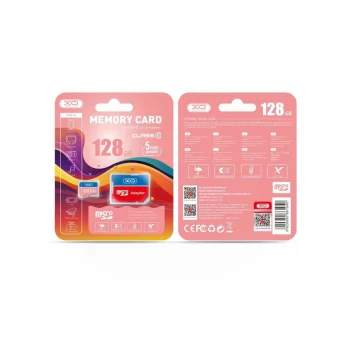 XO 128 GB microSDXC atminties kortelė Class 10 UHS-I + SD adapteris, rožinė