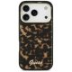 Guess IML Script Metal MagSafe dėklas iPhone 17 Pro Max telefonui, juodas / rudas