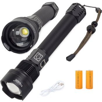 Bailong Tactical Military Flashlight CREE XHP70 with Zoom, Model P516-P70
