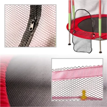 Case vaikiškas sodo batutas su tinklu ir kamuoliukais, 140 cm, raudonas