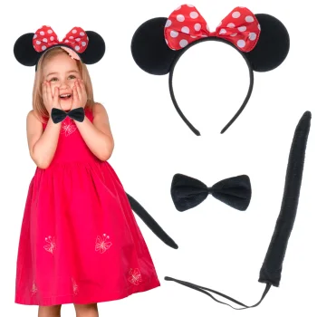 Kids Mouse Costume Set with Ears Headband, Bow Tie, and Tail
