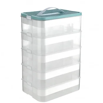 Stackable 5-Tier Storage Organizer for Lego and Building Blocks, blue