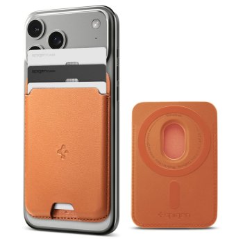 Magnetinis dėklas kortelėms Spigen Valentinus MagSafe, oranžinis