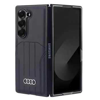 Audi Synthetic Leather MagSafe dėklas telefonui Samsung Galaxy Z Fold 6, juodas