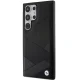 BMW Signature Leather Crossing Lines dėklas Samsung Galaxy S24 Ultra, juodas