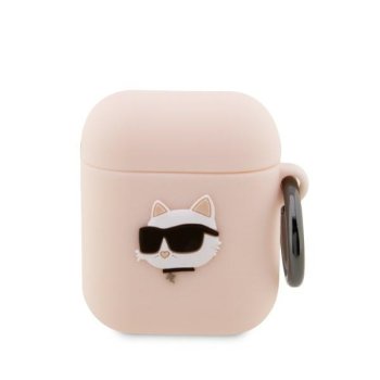 Karl Lagerfeld KLA2RUNCHP 3D Silicone dėklas Apple AirPods 1 / 2 rožinis