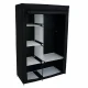 Black Textile Wardrobe 103x164x42 cm