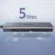 Ugreen USB-C šotuotuvas - 4x USB 3.2 Gen 1 su USB-C maitinimu, pilkas