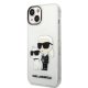 Karl Lagerfeld Glitter Karl&Choupette dėklas iPhone 14 / 15 Plus, skaidrus