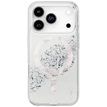 Uniq Coehl Crystelle dėklas su magnetu iPhone 17 Pro telefonui, sidabrinis