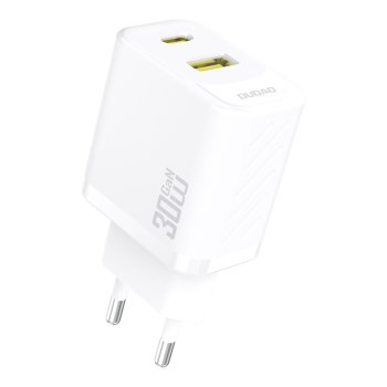 Dudao A27TEU GaN USB-A / USB-C įkroviklis PD 30W - baltas