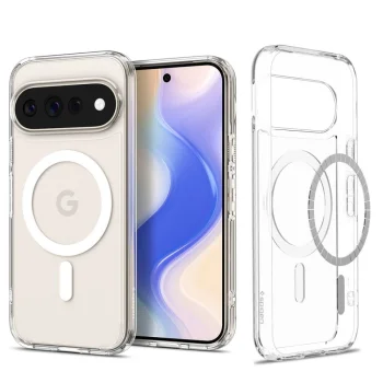 Dėklas Spigen Ultra Hybrid Mag MagSafe skirtas Google Pixel 11 Pro XL, skaidrus ir baltas