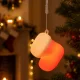 Silikoninė LED naktinė lemputė „Kalėdinė kojinė“, USB, raudona ir balta