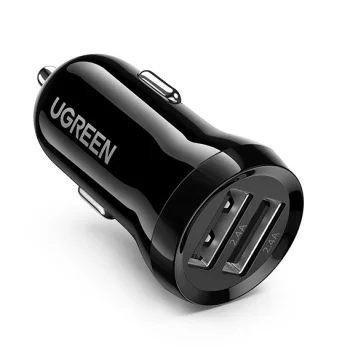 Dvigubas automobilinis USB įkroviklis Ugreen 50875, 24W, 4.8A, juodas