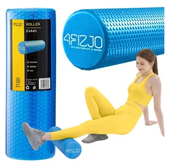 4FIZJO PENTAGRAM Yoga Massage Fitnes Pilates Foam Grid Roller 45cm, Blue