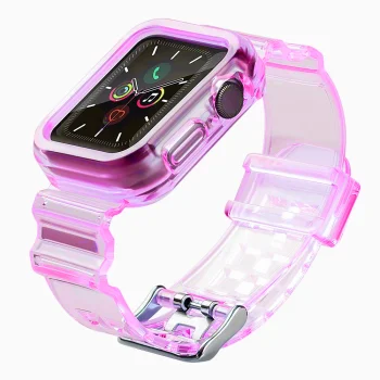 „Strap Light Set“ silikoninis dirželis su dėklu Apple Watch 38mm Raudonas