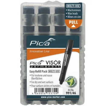 Pica VISOR Permanent keičiamosios šerdelės žymekliui 10 mm, juodos