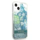 Guess Flower Liquid Glitter dėklas skirtas iPhone 13 mini, žalias