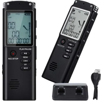 Skaitmeninis diktofonas ir MP3 grotuvas 8GB, juodas